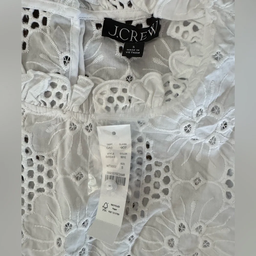 NEW! J.Crew Fleur Top in Eyelet White